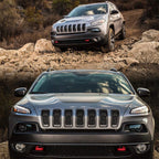 Set of 7 Black Honeycomb Mesh Grille Inserts for Jeep Cherokee (2014–2018)