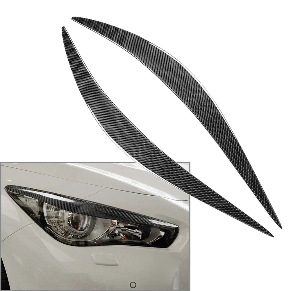 Carbon Fiber Headlight Eyelids Covers for Infiniti Q50 Q60 (2014-2022)
