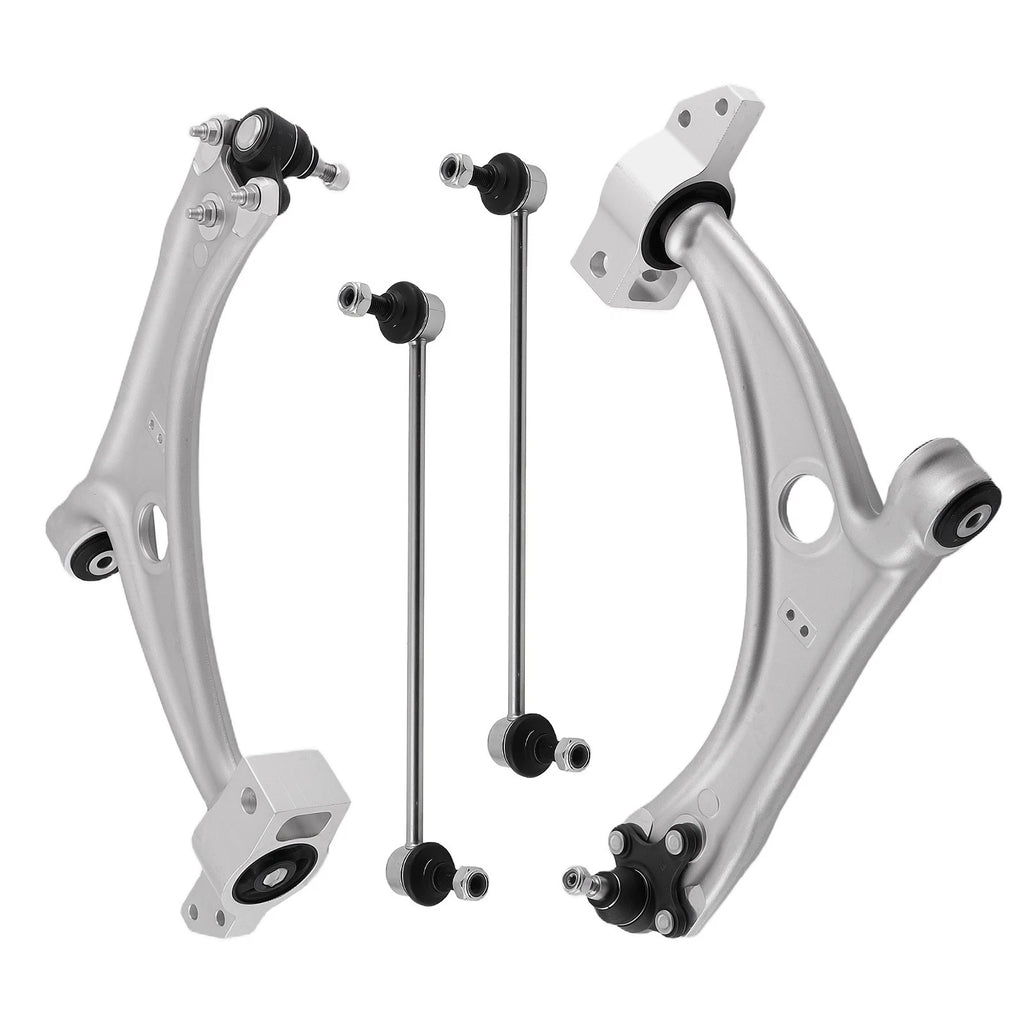 2X Front Lower Control Arms + 2X Sway Bar End Links for VW Passat Tiguan CC (2006–2010)
