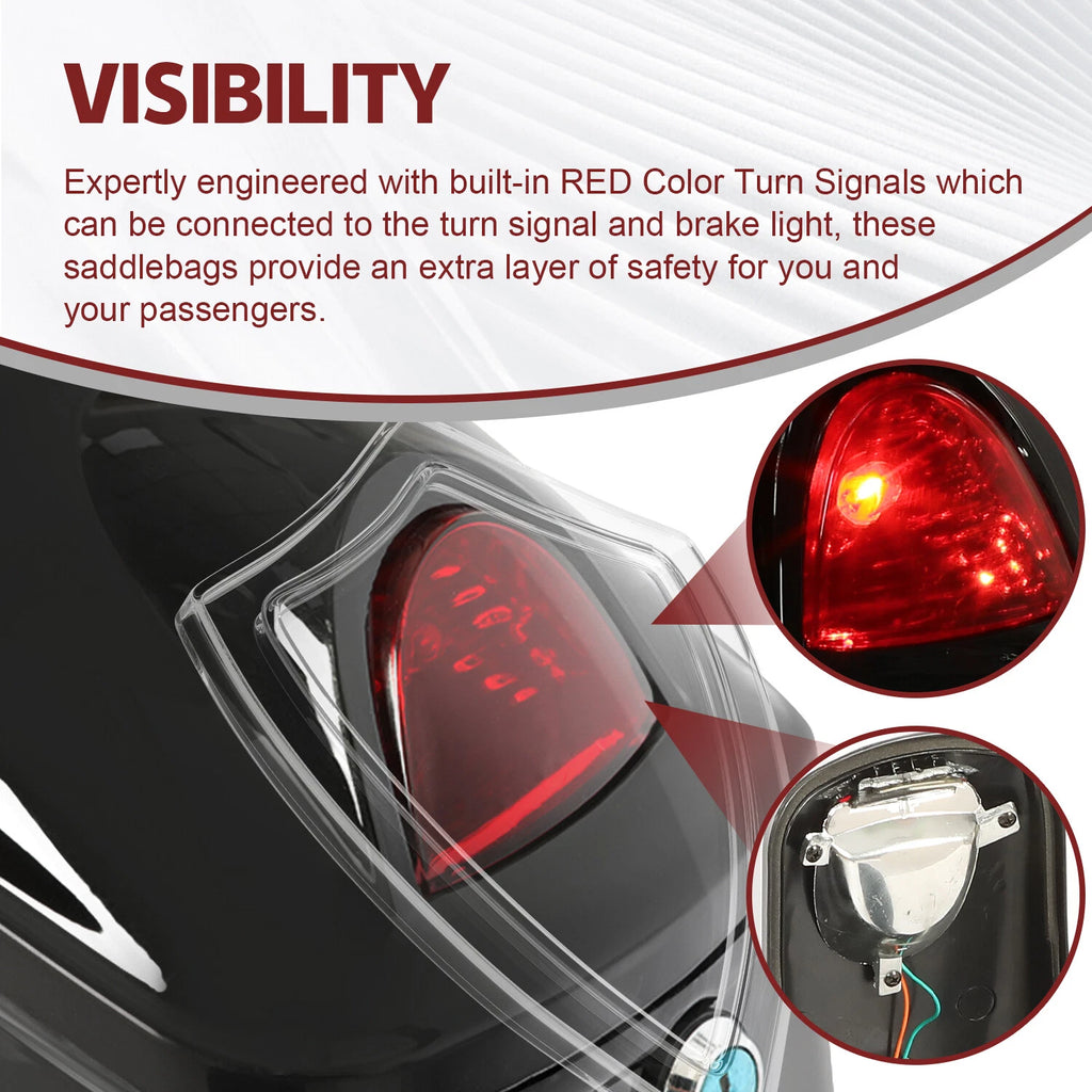 Saddle Bags and Luggage Trunk with LED Light for Harley Honda