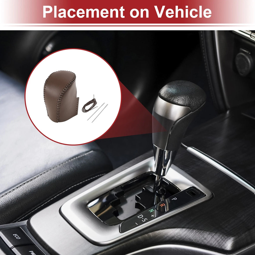 1 Pcs Gear Shift Knob Cover for Honda HR-V (2023–2024) Brown Faux Leather
