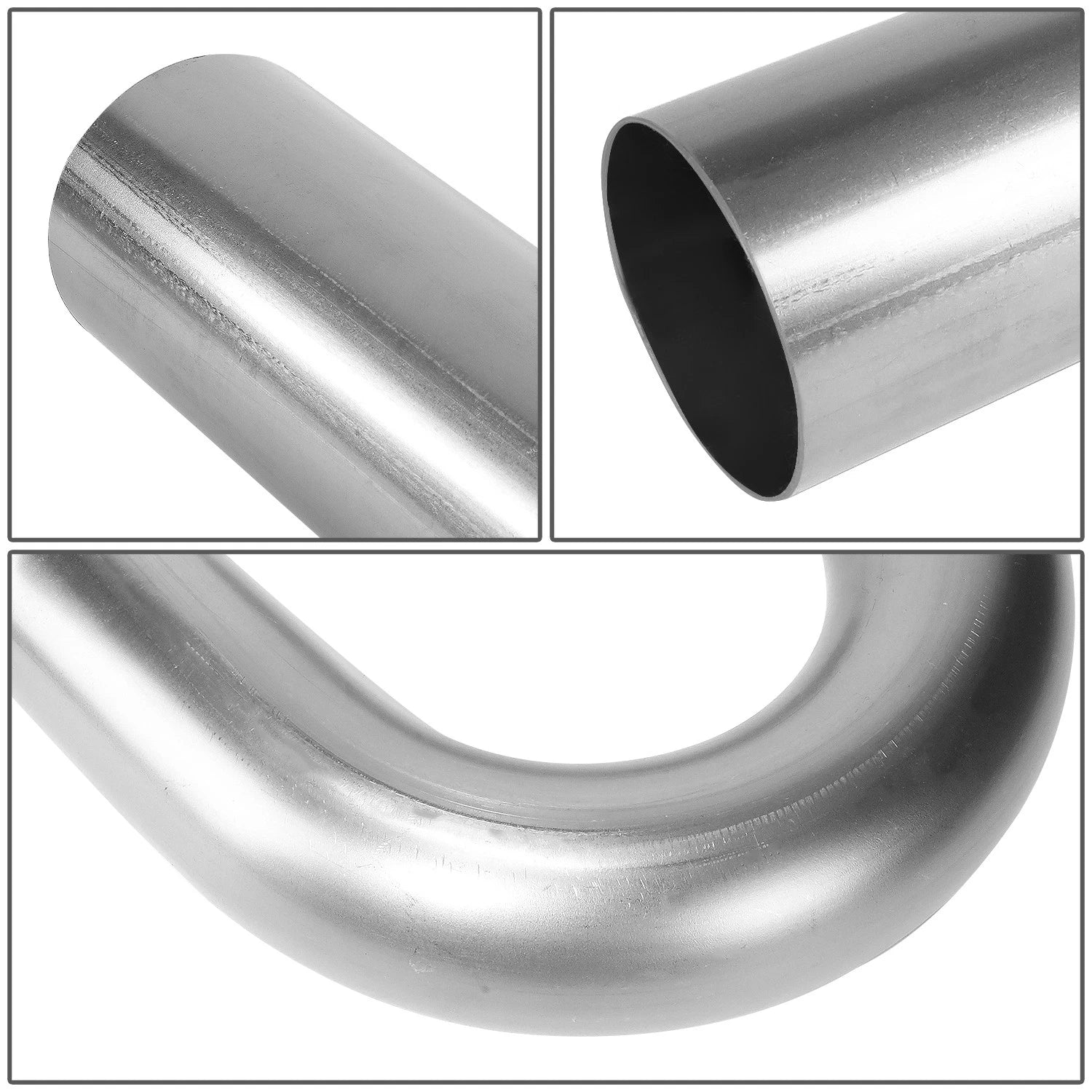 3" OD 180 Degree Mandrel U-Bend Exhaust Pipe for DIY Projects