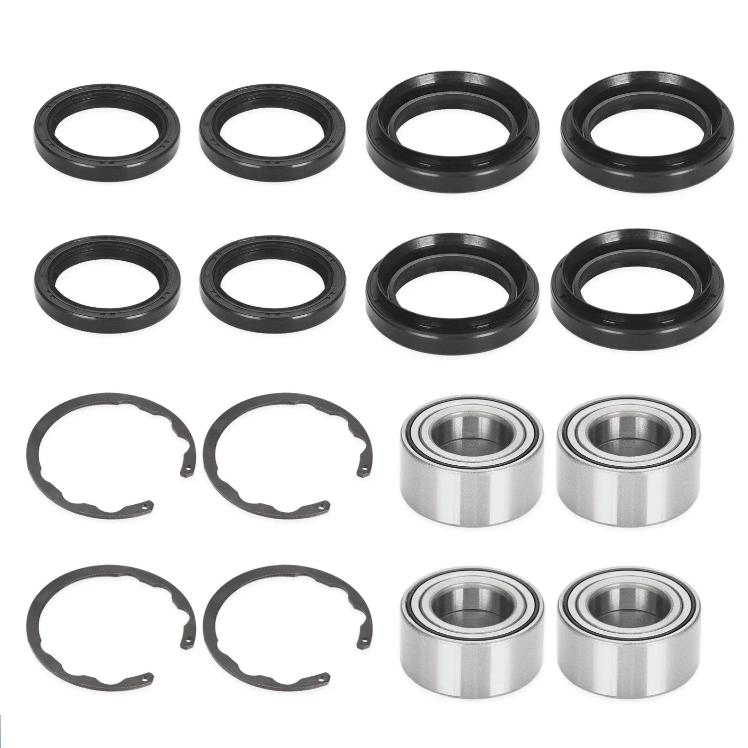 4x Front/Rear Bearing w/Circlip for Kawasaki Bayou 300 400 Prairie 300 400 (1990–2006)