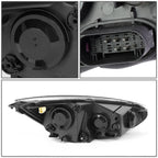 Pair of Black/Clear Signal Headlight Lamps for Ford Focus (2015–2018)