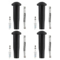 Set of 4 NGK Ruthenium HX Spark Plugs & Denso Coil Boots for Ford Focus (2000–2023)