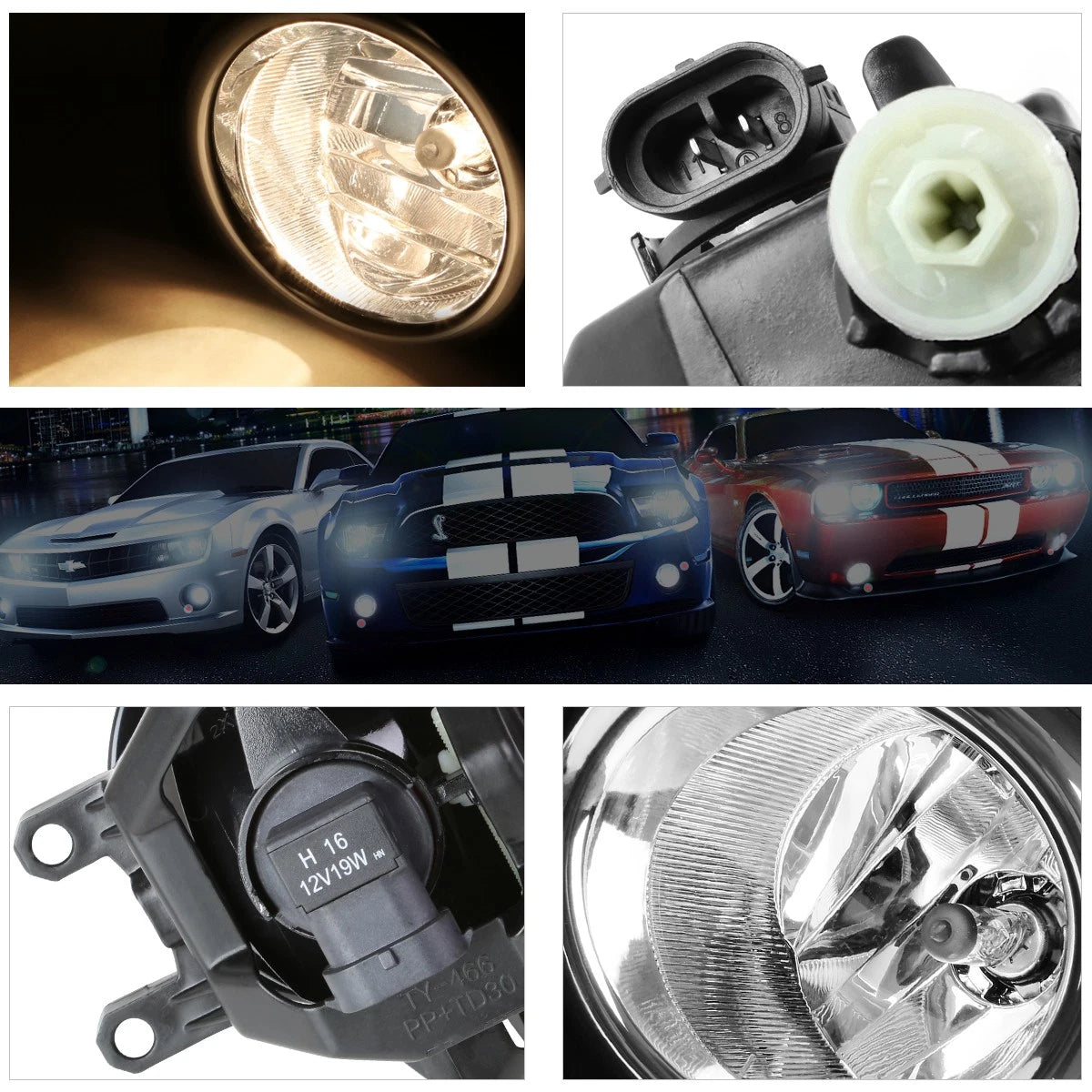 Clear Lens Front Bumper Fog Lights for Yaris XP130 (2015–2016)