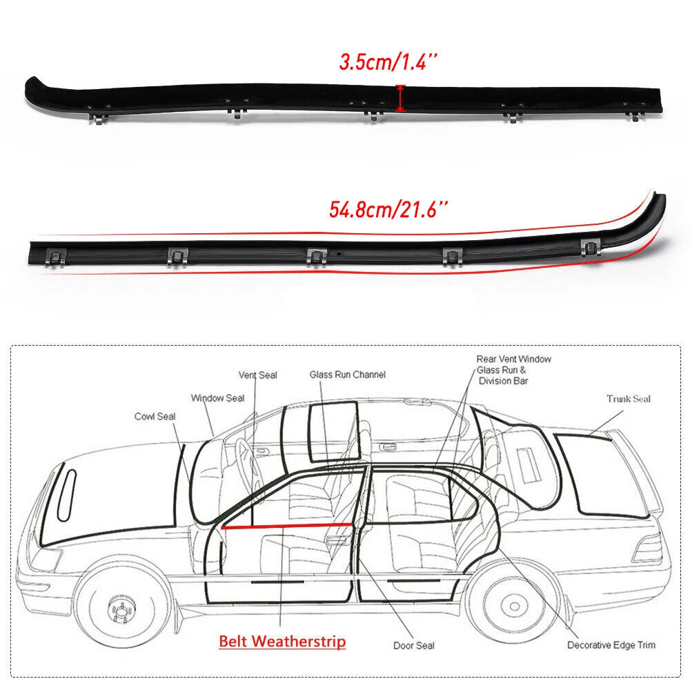 Door Window Sweep Seal for Ford Bronco/F150 (1987–1996)
