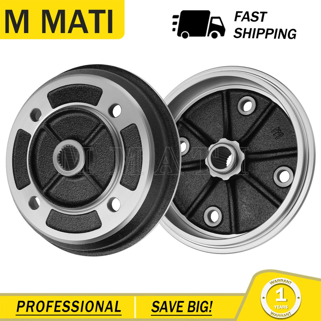 2X Front Wheel Brake Drum Hub for Kawasaki Mule 2510 Diesel (2000–2001)