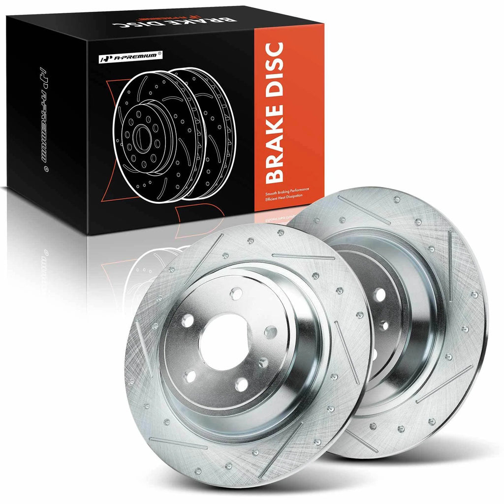 Rear Side Drilled Brake Rotors for Ford Fusion, Lincoln MKZ (2013–2020)