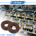 Set of 2 Oil Seal Rotary Shaft Seal FKM Rubber 15x32x7mm