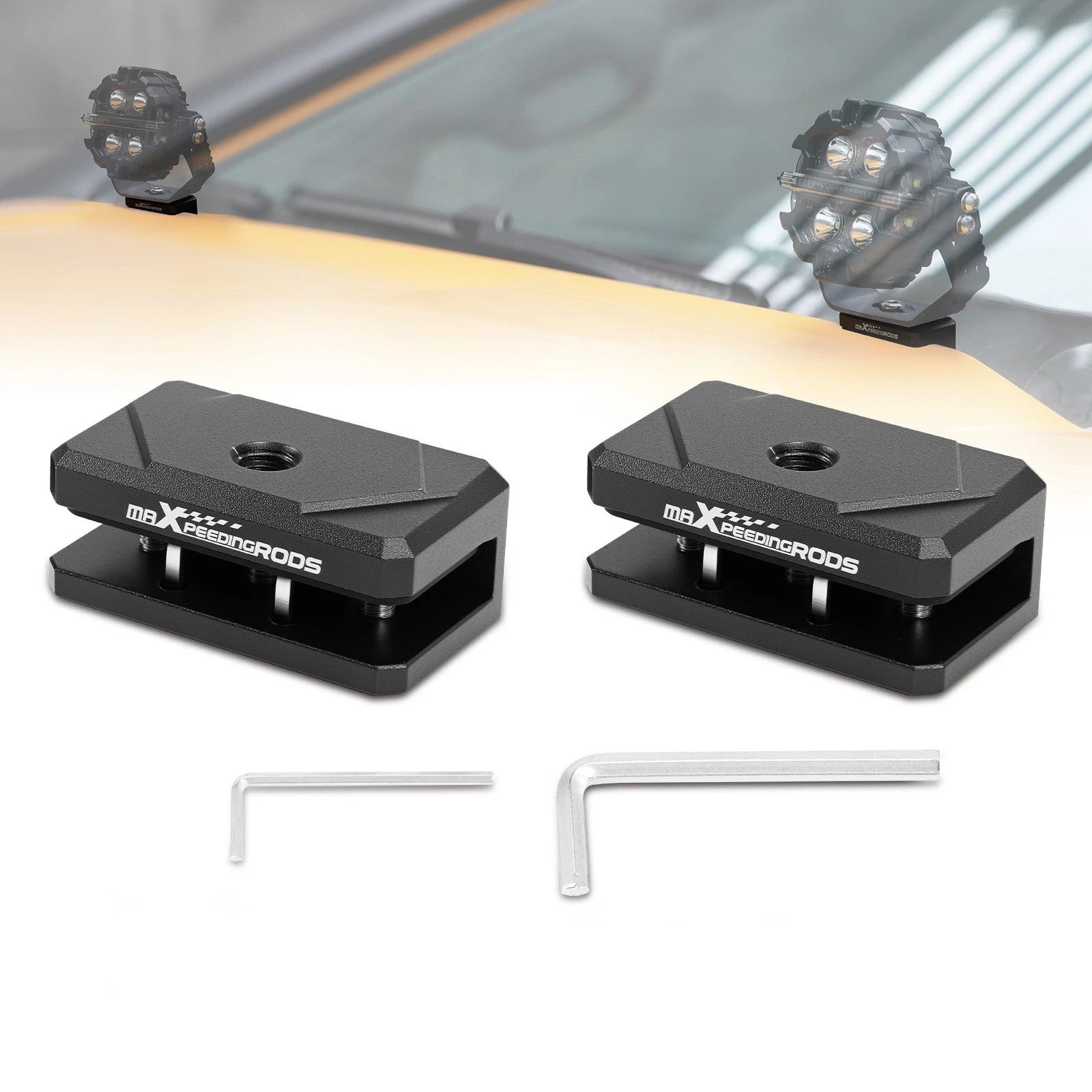 Ditch Light Mounting Brackets for Universal Trucks SUV (1-6mm Aluminum M8)