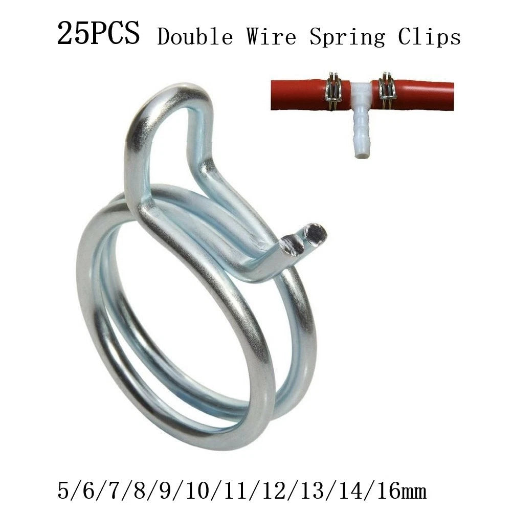 Set of 25 Fuel Hose Clips for Dual Line 5-16mm