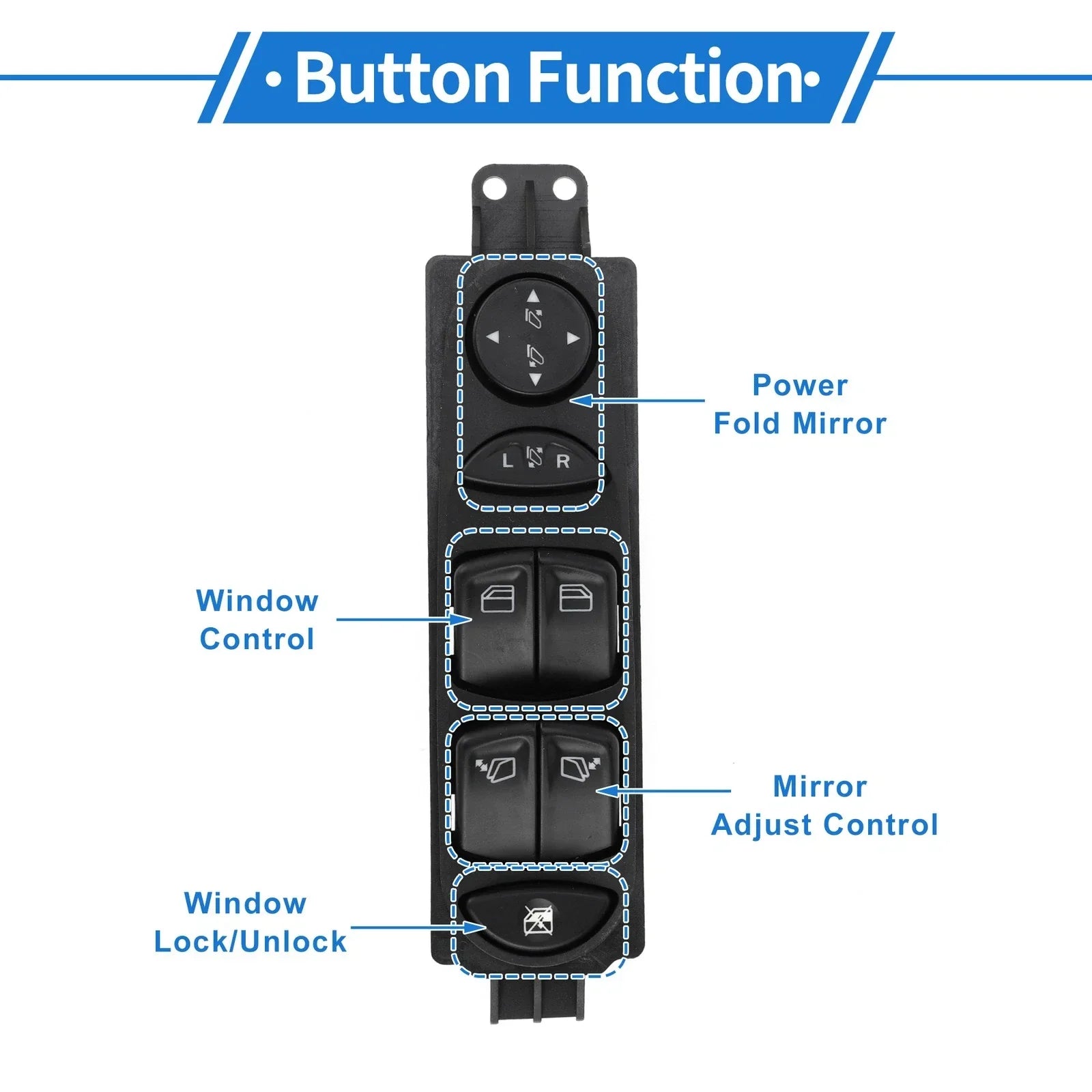 Front Right Power Window Switch for Mercedes-Benz Viano Vito (2003-2014)