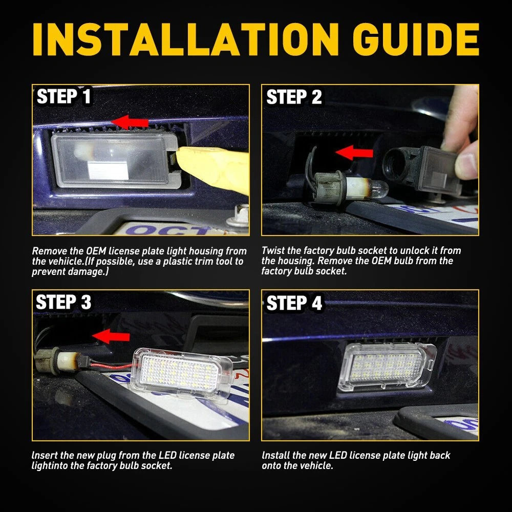 2X LED License Plate Lights for Ford Explorer Escape Expedition Fusion