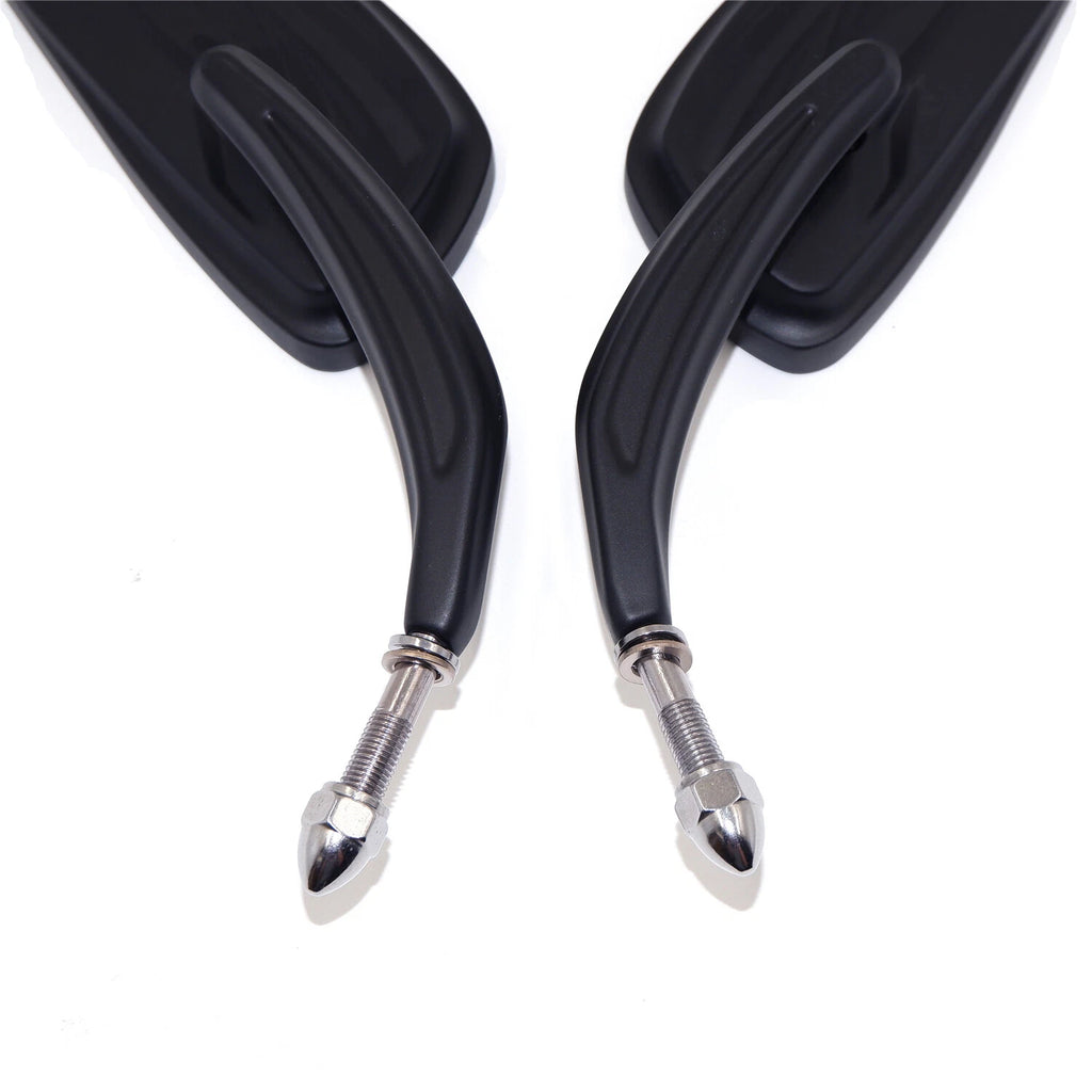 8mm Black Rear View Side Mirrors for Harley Touring Road Glide Electra