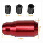 J2 Aluminum 6-Speed Manual Shift Knob Red for Universal Fit (Adapters Included)