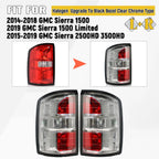 Set of 2 Halogen Chrome Tail Lights for GMC Sierra 1500 (2014–2018)