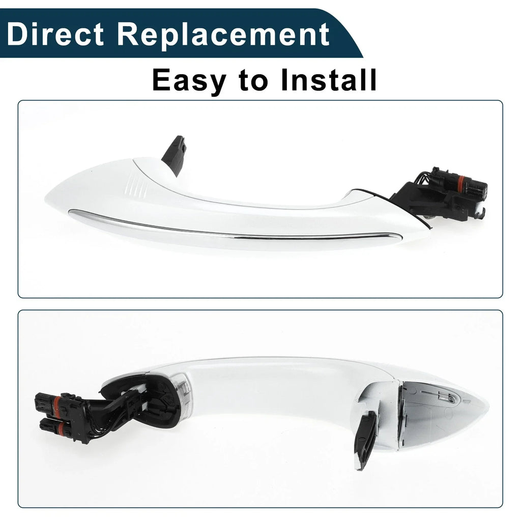 Front Right Exterior Door Handle for BMW F07 White Silver Tone