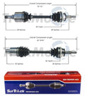 Set of 2 Front CV Axle Shafts for Ford Taurus SHO (1996–1999)
