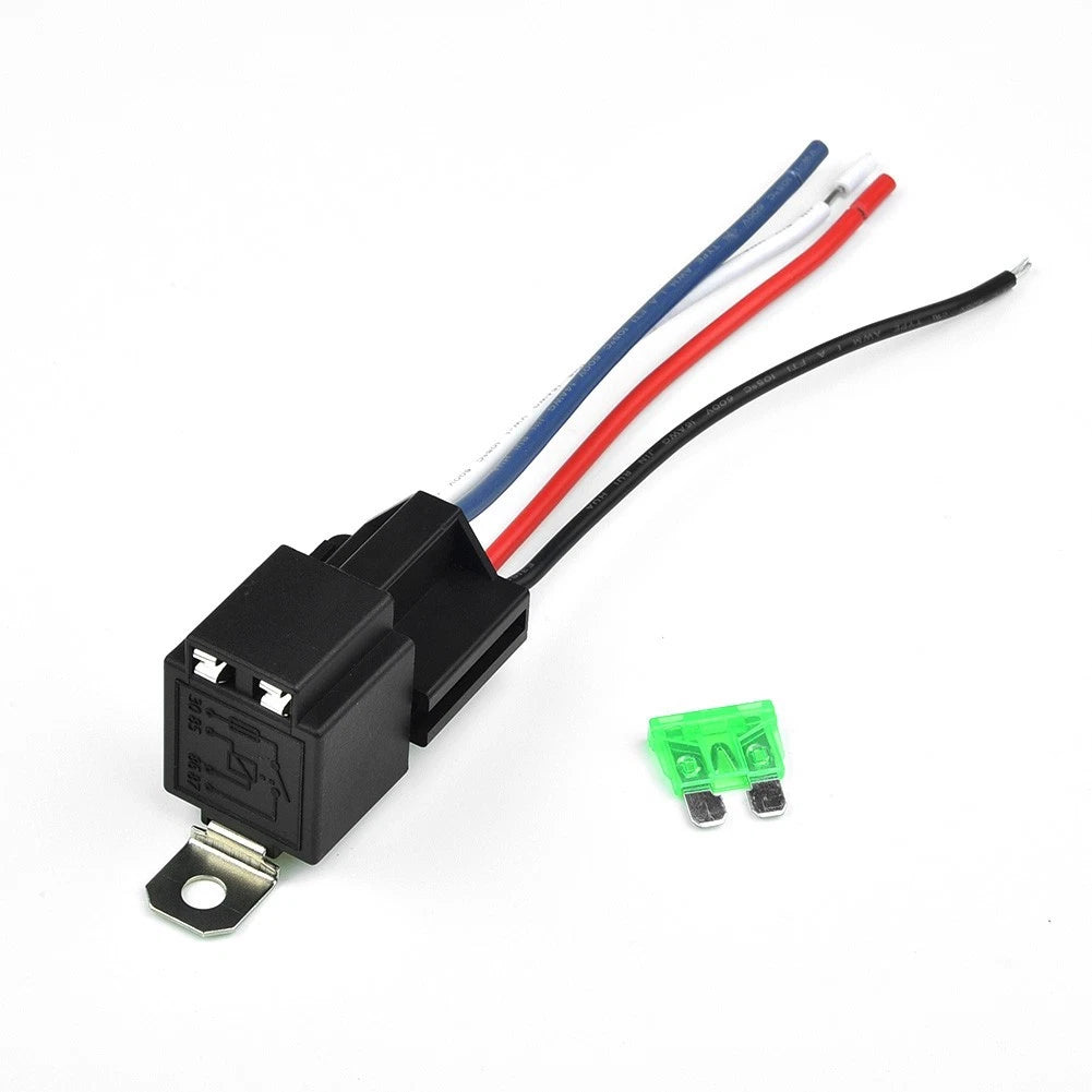 4 Pin Amp Relay with Socket Base and Wires for Universal Applications (30A)