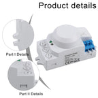 Microwave Sensor Switch for Indoor Outdoor Installations (360° Sensing Range)