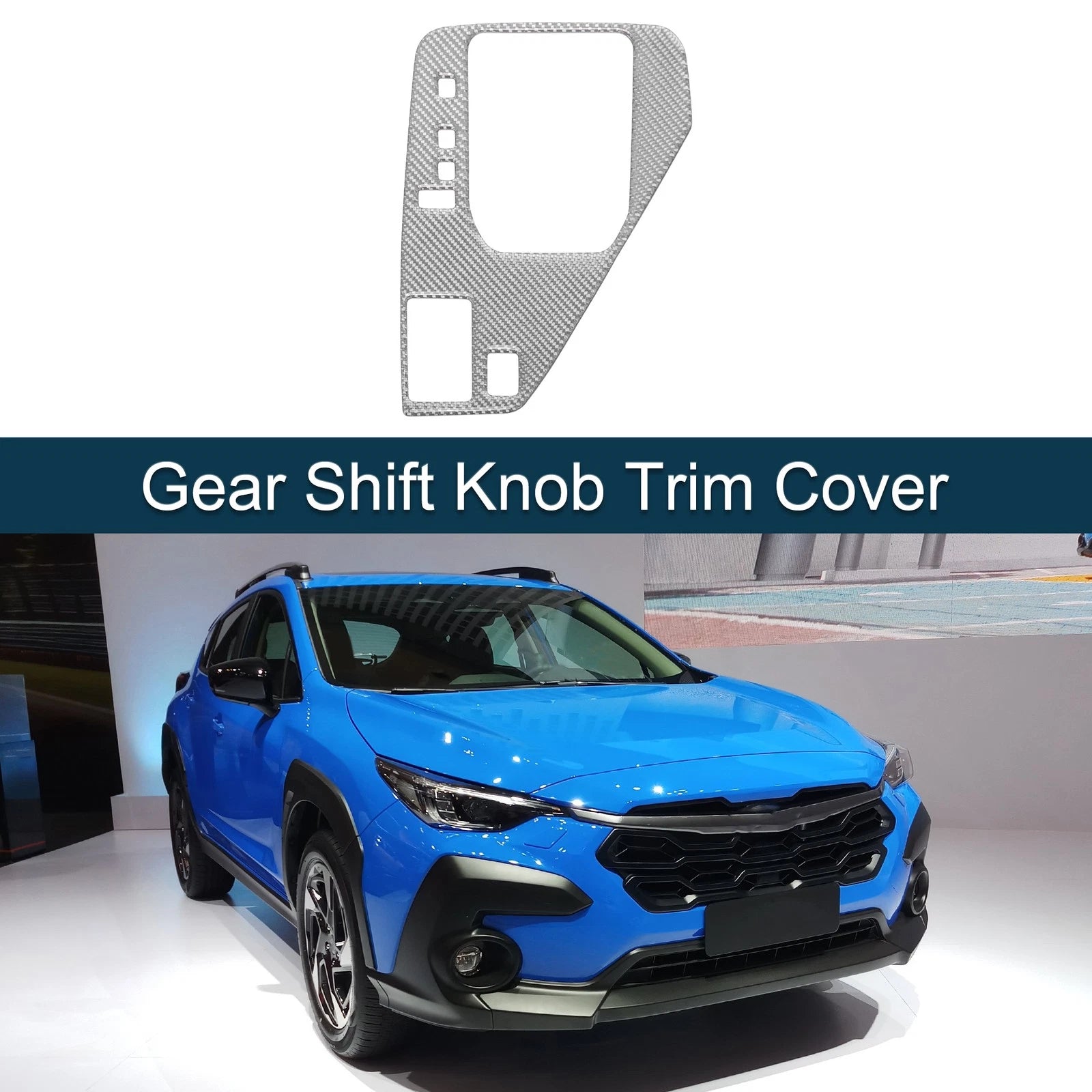 ABS Gear Shift Knob Cover Decal for Subaru Crosstrek (2024) Silver Tone