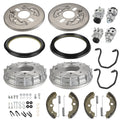 Front Brake Drum Hub Plate Shoes Kit for Honda Foreman 400 TRX400FW (1999–2001)