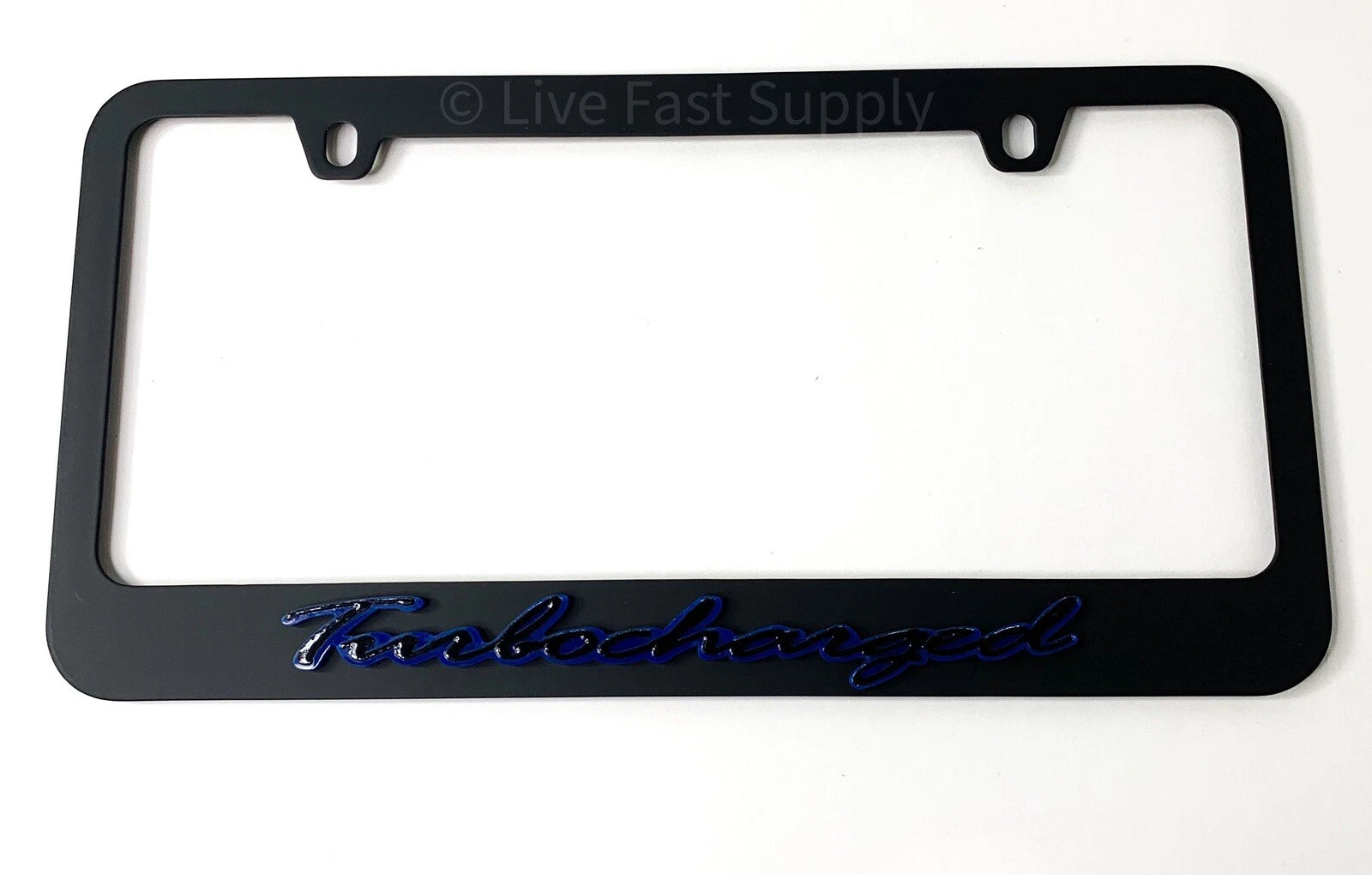 Matte Black Premium License Plate Frame with Blue Outline for Honda (2000–2010)