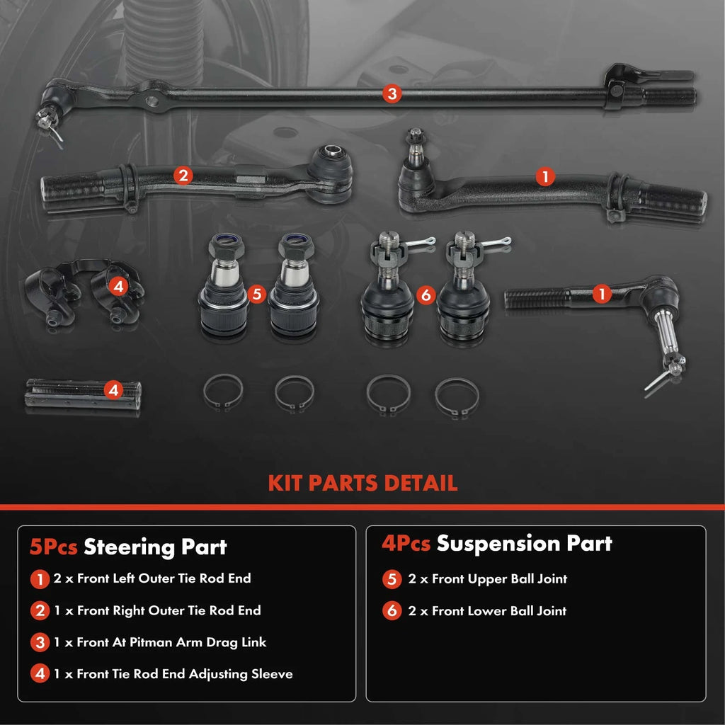 9x Front Side Control Arm for Ford F-250 F-350 Super Duty (2005–2010)