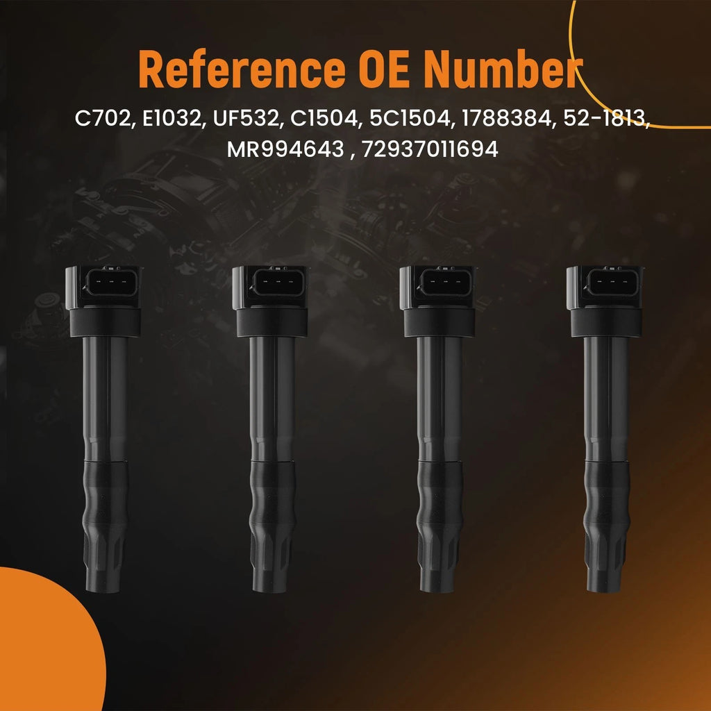 Set of 4 Ignition Coils for Mitsubishi Eclipse Galant Lancer Outlander (2004-2012)