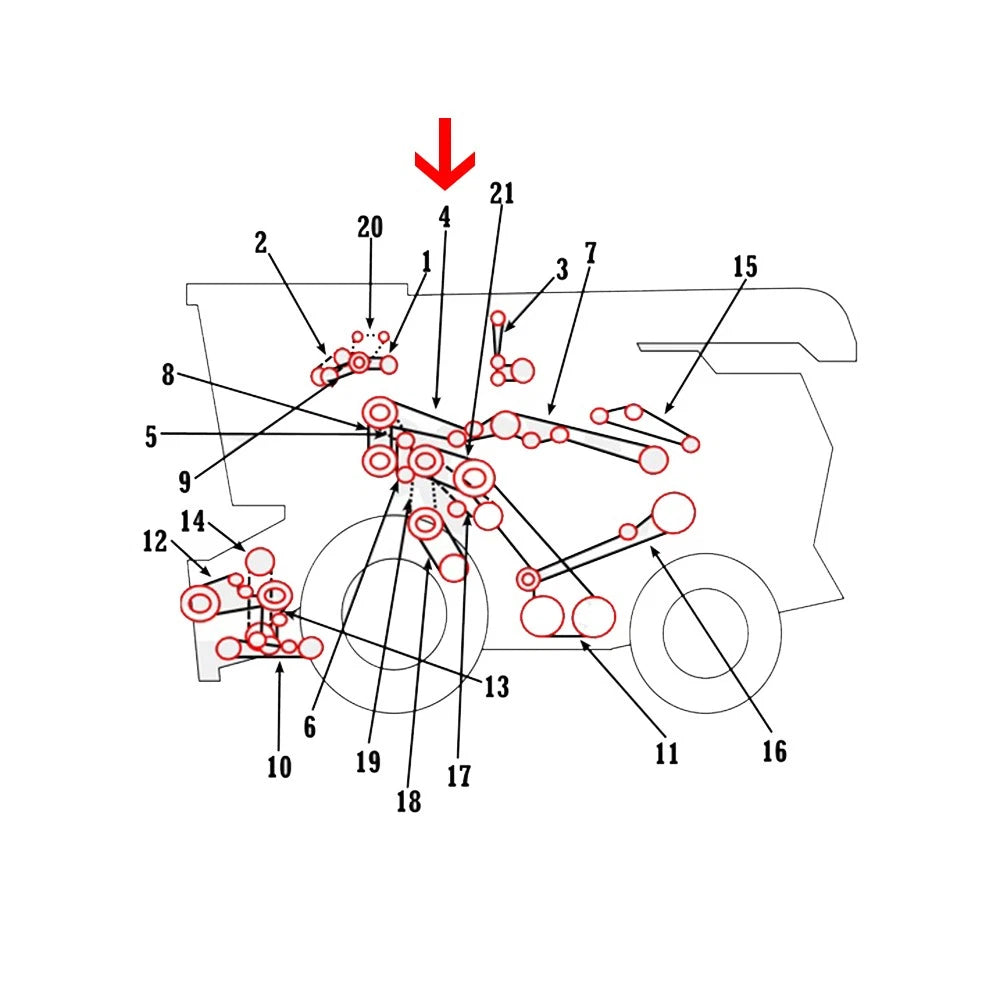 Upper Front Straw Chopper for John Deere Combine 540 (843760M1)