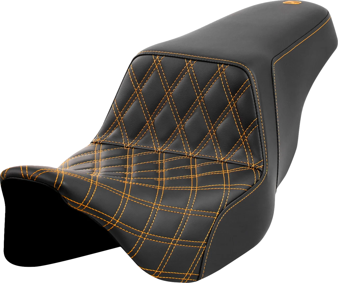 SADDLEMEN Step-Up Seat for FLH/FLT (2008–2023) - Front Lattice Stitch, Gold Stitch