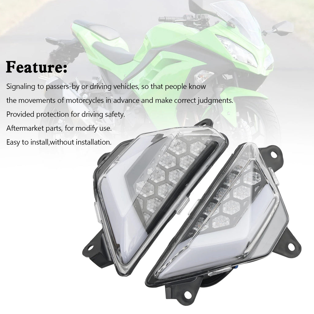 LED Front Turn Signal Light for Kawasaki Ninja 300/400/650 ZX-6R ZX-4RR (2013–2023)