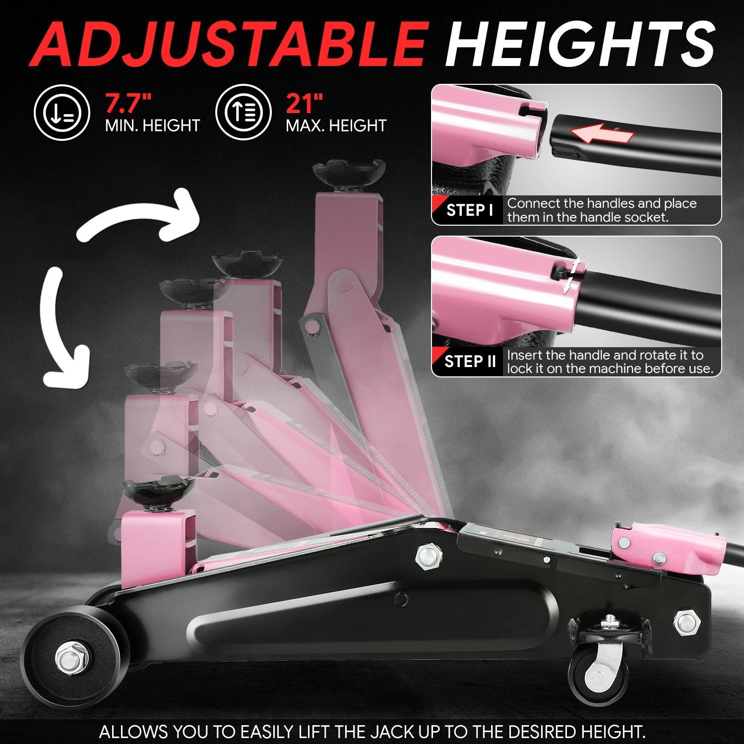 3 Ton Hydraulic Floor Jack for 6000lbs Capacity (7.7-21 in)