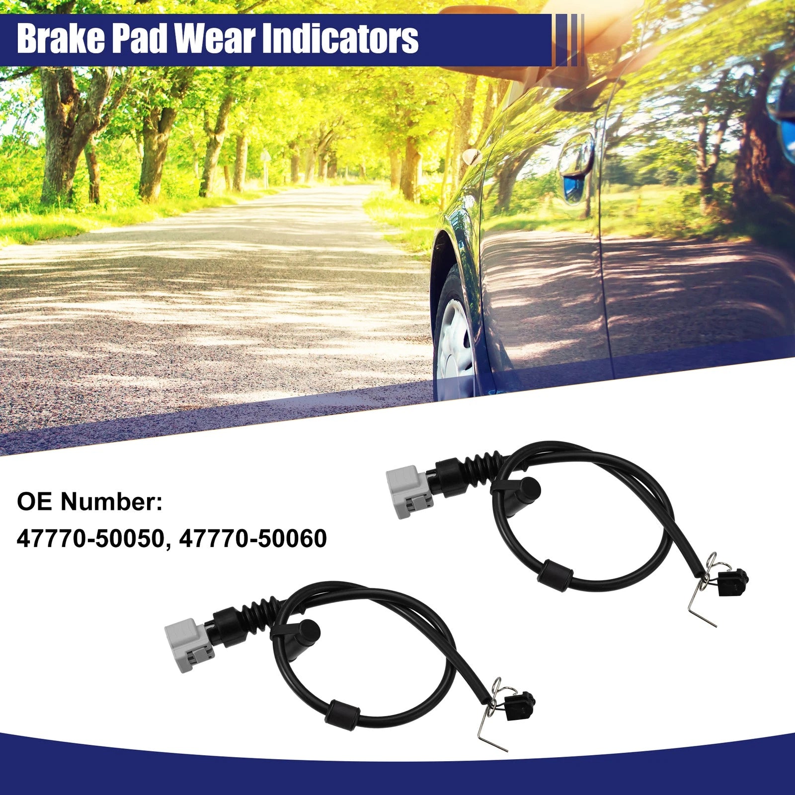 Set of 2 Brake Pad Wear Sensors for Lexus LS430 (2001–2006) 47770-50050