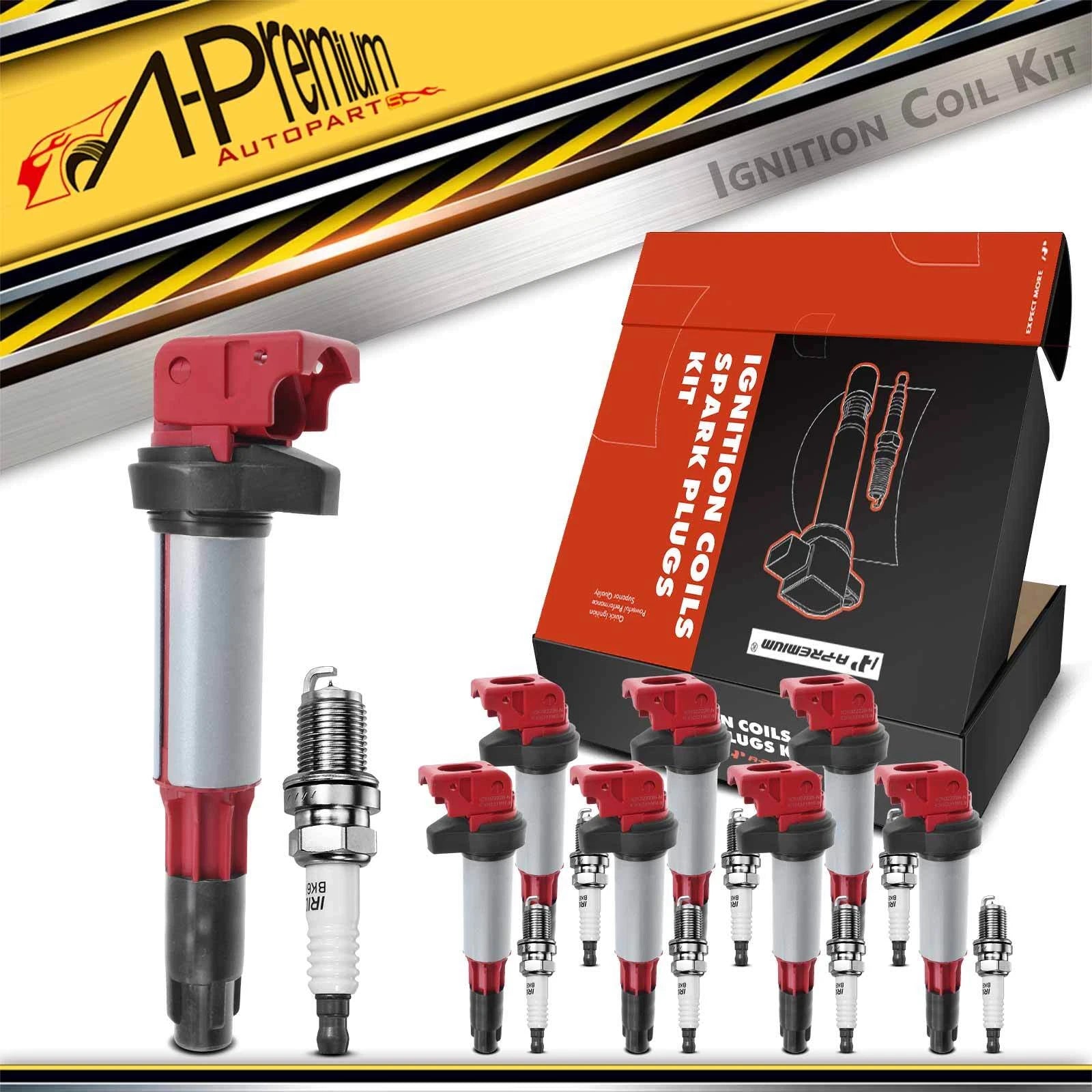 8x Ignition Coil & 8x Iridium Spark Plug for BMW 545i E60 (2004–2010)