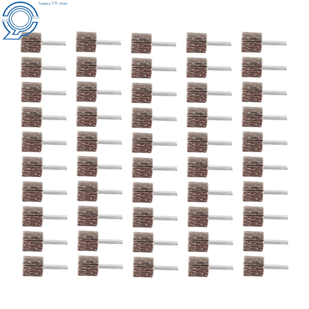 Set of 50 Flap Wheels 1" x 1" x 1/4" Shank 80 Grit Aluminum Oxide