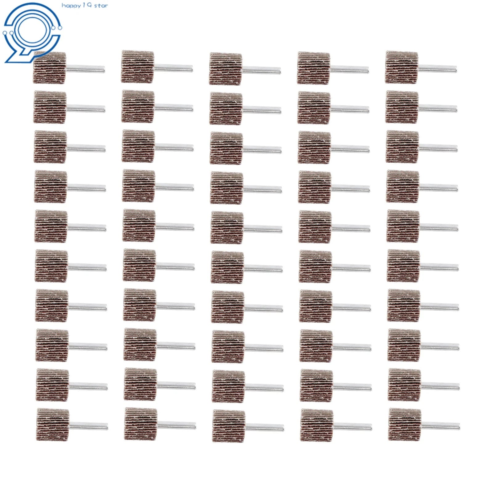 Set of 50 Flap Wheels 1" x 1" x 1/4" Shank 80 Grit Aluminum Oxide
