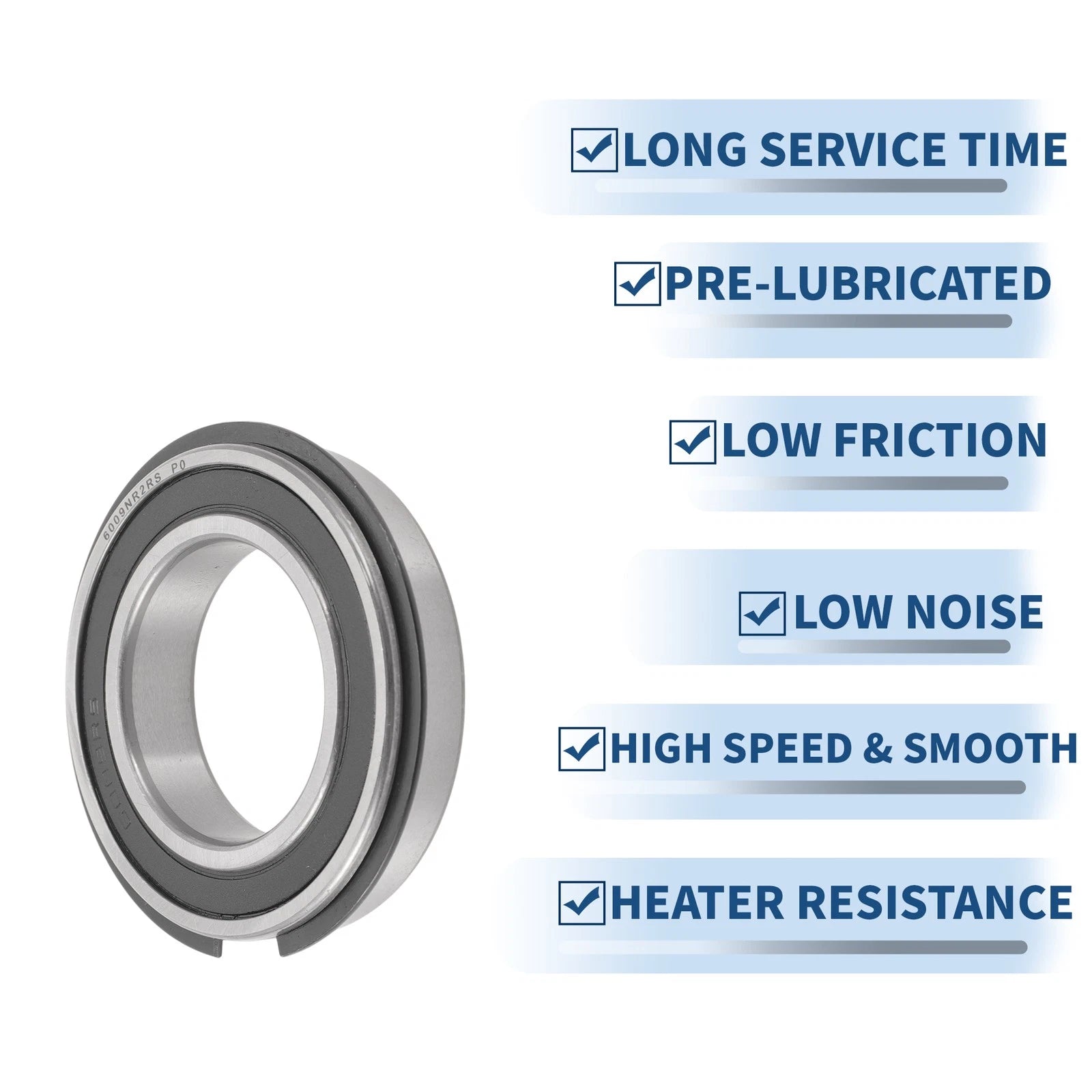 Deep Groove Ball Bearing 6009NR2RS for Scooter Skateboard Wheel (45x75x16mm)