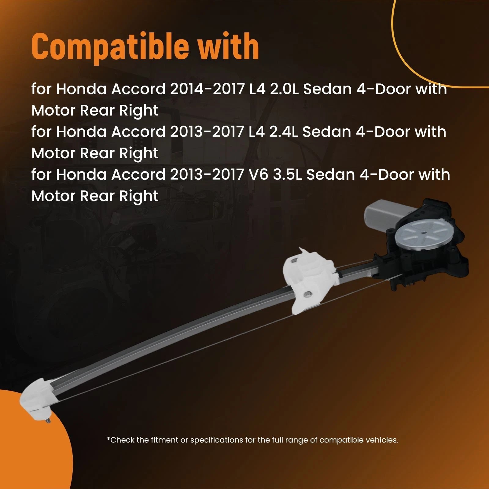 Power Window Regulator & Motor Assembly for Honda Accord (2013-2017)