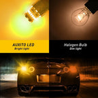 Set of 4 AUXITO 3157 Amber LED Turn Signal Marker Light Bulbs for Vehicles