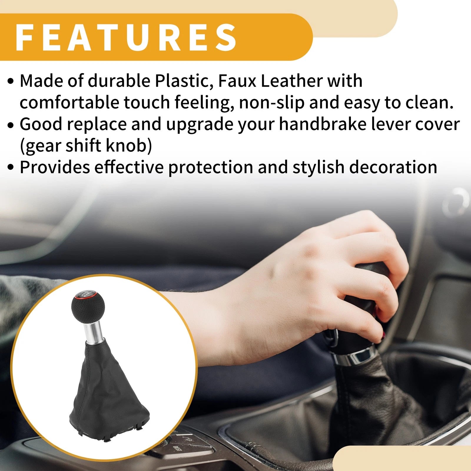 6 Speed Manual Gear Shifter Knob with Cover for Audi A3 (2008–2013)