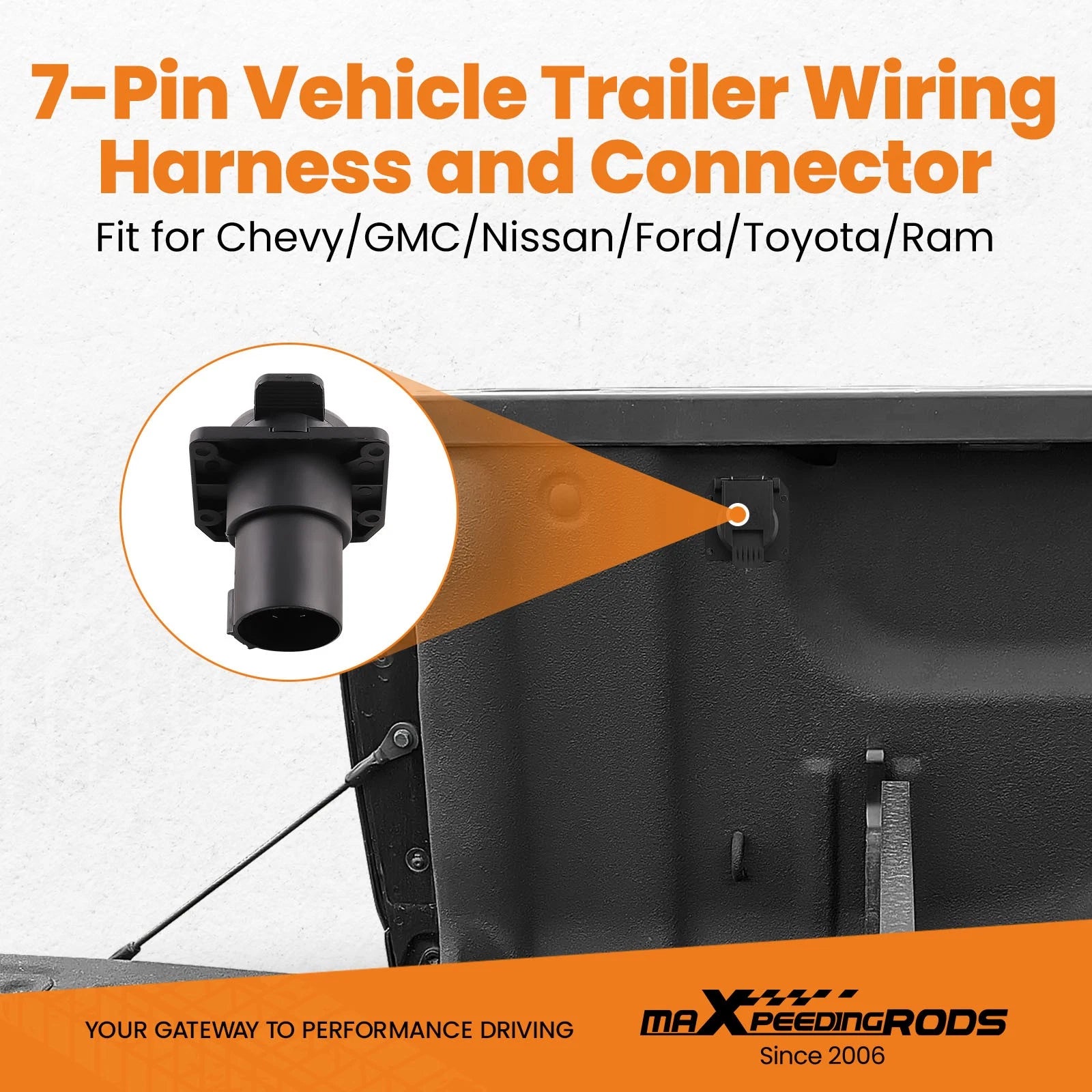 7Pin Trailer Wiring Harness Plug Connectors for GMC Ram (56070)