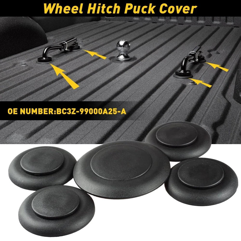 5PCS Wheel Hitch Puck Cover Plug Trim Ring for Ford Super Duty F-250 (2011–2023)