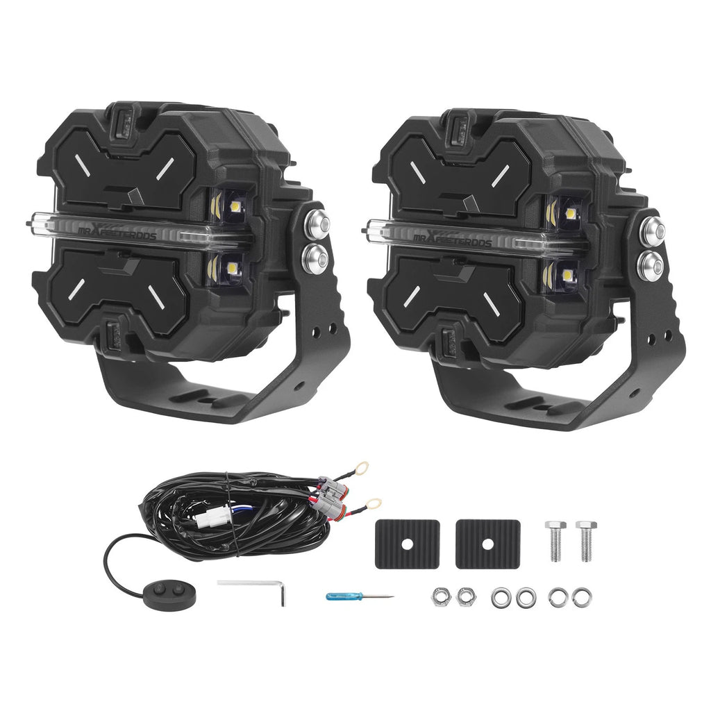 3.5 in LED Pod Lights RGB Background White 6000K for Off-Road (2015–2025)