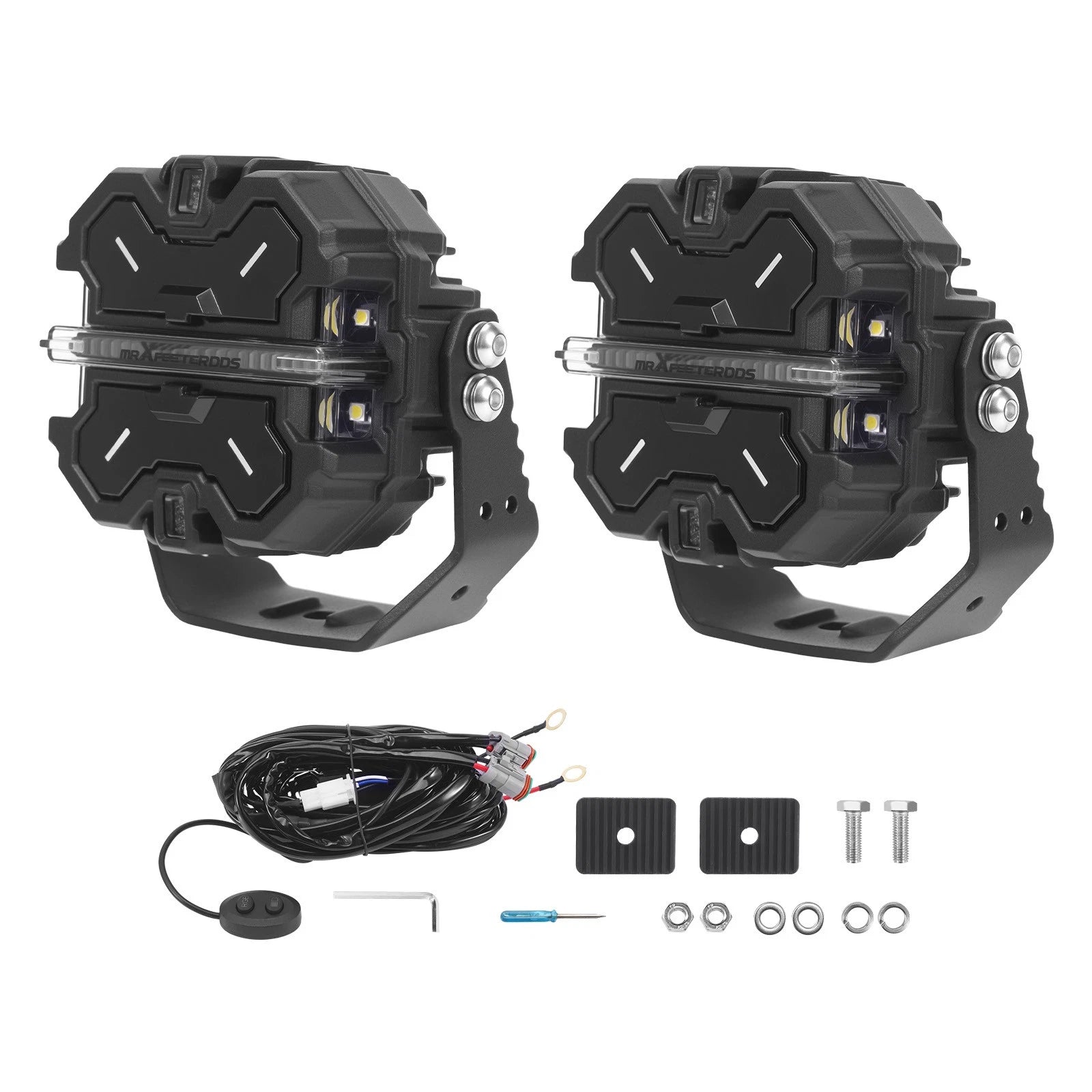 3.5 in LED Pod Lights RGB Background White 6000K for Off-Road (2015–2025)