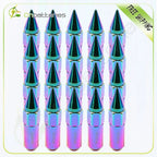 20x Aluminum Neo Chrome M12X1.7 Spike Tuner Extended Lug Nuts for Honda Civic