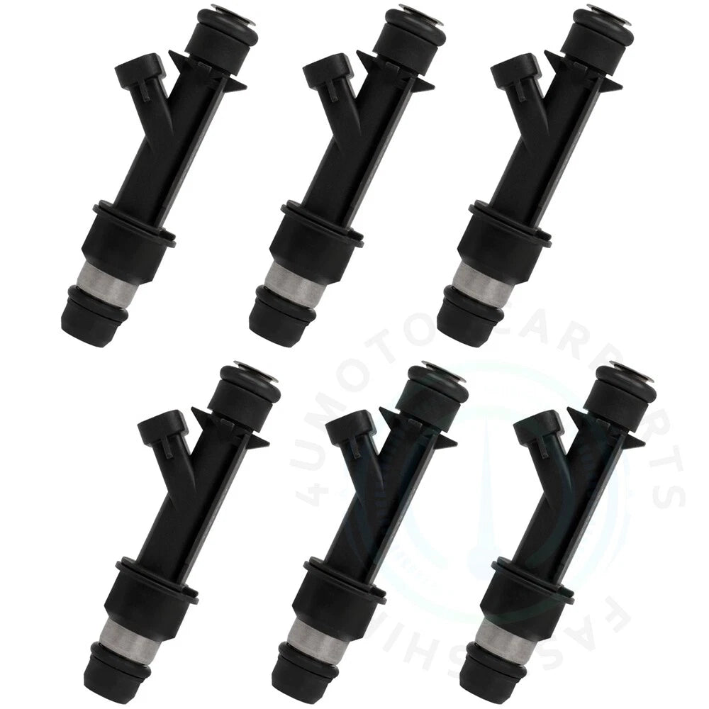 Set of 6 Black Fuel Injectors for Chevrolet Colorado (2004–2007)