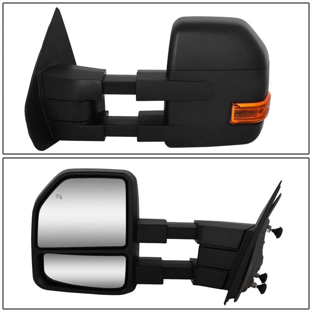2X Powered Heated LED Turn Signal Towing Mirrors for Ford F150 (2004–2014)