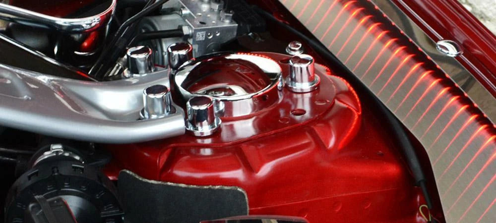 Shock Tower Dome Covers Polished Stainless Steel Pair for Ford Mustang (2015–2020)